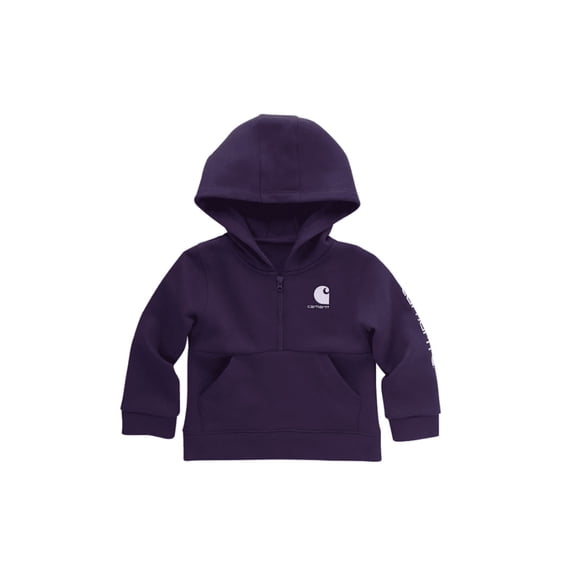 Carhartt Crown Jewel-Colored Girls' and Boy's Long-Sleeve Half-Zip Sweatshirt,2T