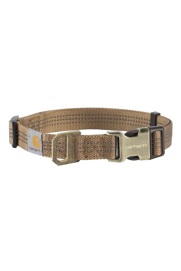 Dog Collar Brown/Brushed Brass, Medium
