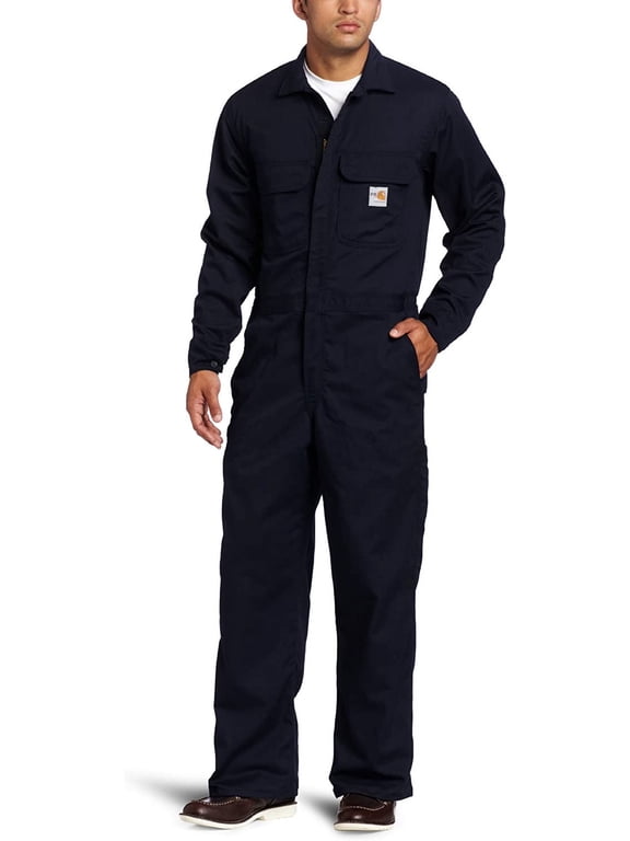 Flame-Resistant Coverall,Dark Navy,REG