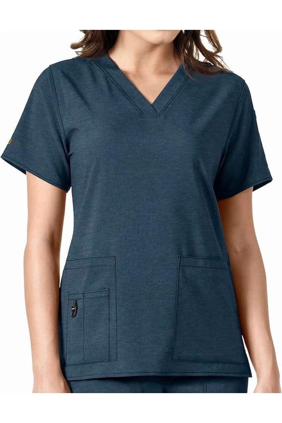 Force Cross-Flex Womens V-Neck Tech Top Navy Heather, Medium