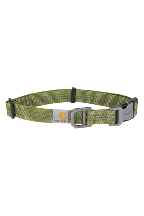 Fully Adjustable Nylon Webbing Collars for Dogs, Reflective Stitching for Visibility, Light Moss (Nylon Webbing), Large Light Moss (Nylon Webbing)