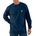 thumbnail image 1 of Carhartt K126HTG Men's Long-Sleeve Workwear Pocket T-Shirt, Navy, Large, 1 of 1
