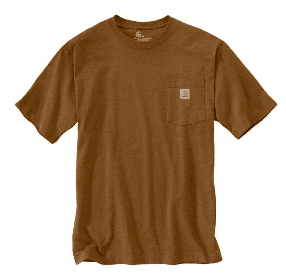 Carhartt K87-477 Short-Sleeve Workwear Pocket T-Shirt, Oiled Walnut, XL ...