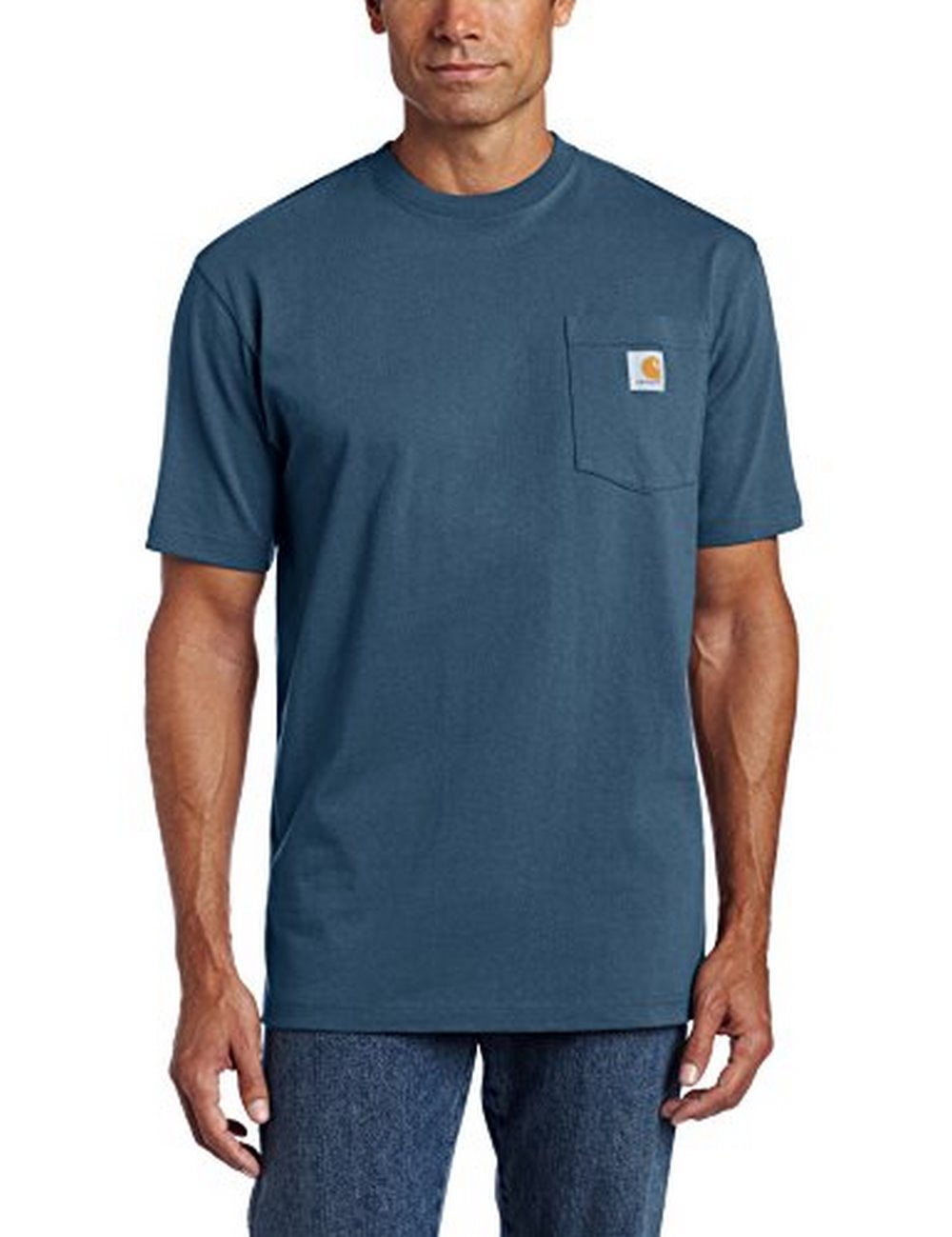Carhartt K87 Men's Workwear Pocket Short-Sleeve T-Shirt, Stream Blue, X ...