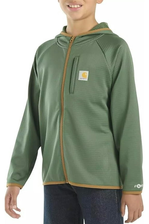 Kid's Force Long-Sleeve Full Zip Sweatshirt - Youth Big Boys Large 14/16 - Cilantro Green