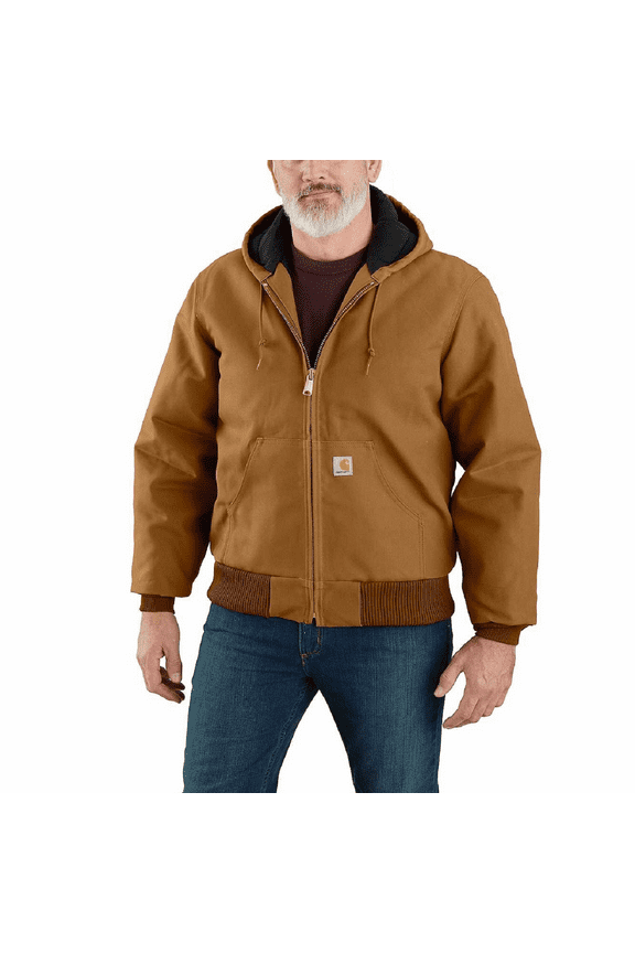 Loose-Fit Firm Duck Insulated Flannel-Lined Active Jacket for Men - Carhartt Brown - XL