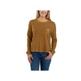 thumbnail image 1 of Carhartt Loose Fit Lightweight Long Sleeve Crew Neck Pocket T-Shirt (Womens, Carhartt Brown, XS (Reg), One Size), 1 of 1