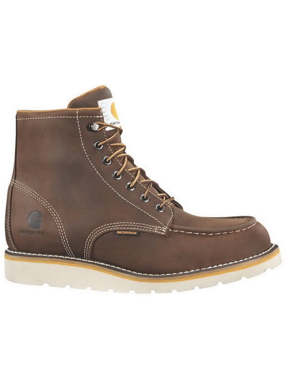 Men's 6" Waterproof Wedge Boot Moc Toe Brown 14 D(M) US