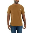 thumbnail image 1 of Carhartt Men's Big Force Relaxed Fit Midweight Short-Sleeve Pocket T-Shirt, Brown, Large Tall, 1 of 1