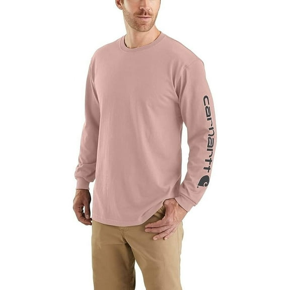 Carhartt Men's Big & Tall Loose Fit Heavyweight Long Logo Sleeve Graphic T-Shirt