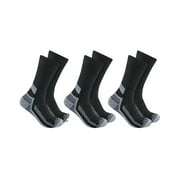 Carhartt Mens Cotton Crew Socks, Black 3 Pack