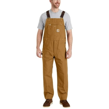 Carhartt Men's Duck Bib Work Overalls Brown 34W x 28L  US
