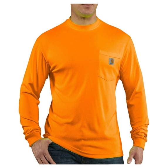 Carhartt Men's Force Color-Enhanced Long Sleeve T-Shirt Big And Tall Orange Large Tall
