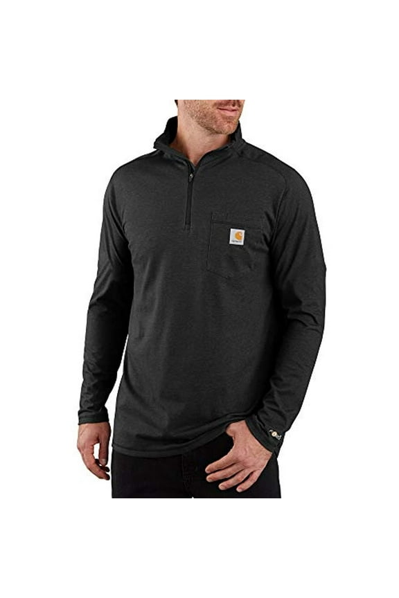Men's Force Relaxed-Fit Midweight LS 1/4 Zip Pocket T-Shirt