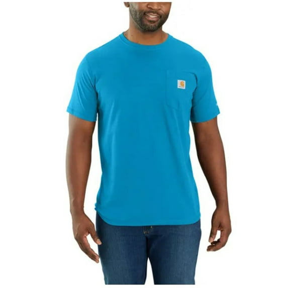 Carhartt Men's Force Relaxed Fit Midweight Short Sleeve Pocket T-Shirt Bright Blue X-Large