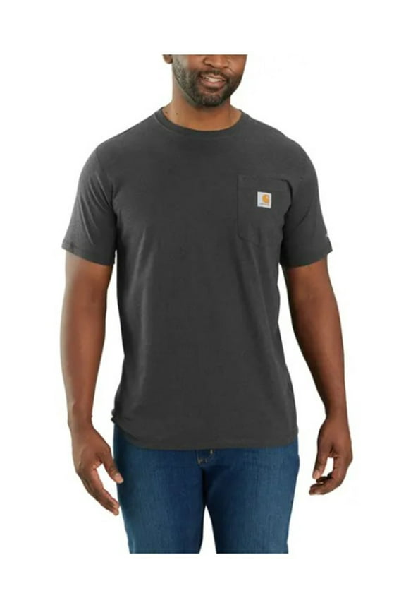 Men's Force Relaxed Fit Midweight Short Sleeve Pocket T-Shirt Grey Small