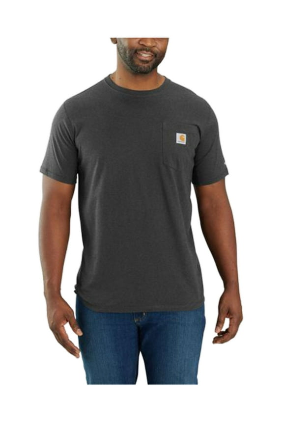 Men's Force Relaxed Fit Midweight Short Sleeve Pocket T-Shirt Tall Grey Large Tall