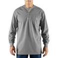 thumbnail image 1 of Carhartt Men's Fr Henley Long Sleeve Work Shirt Lt Grey Large, 1 of 4