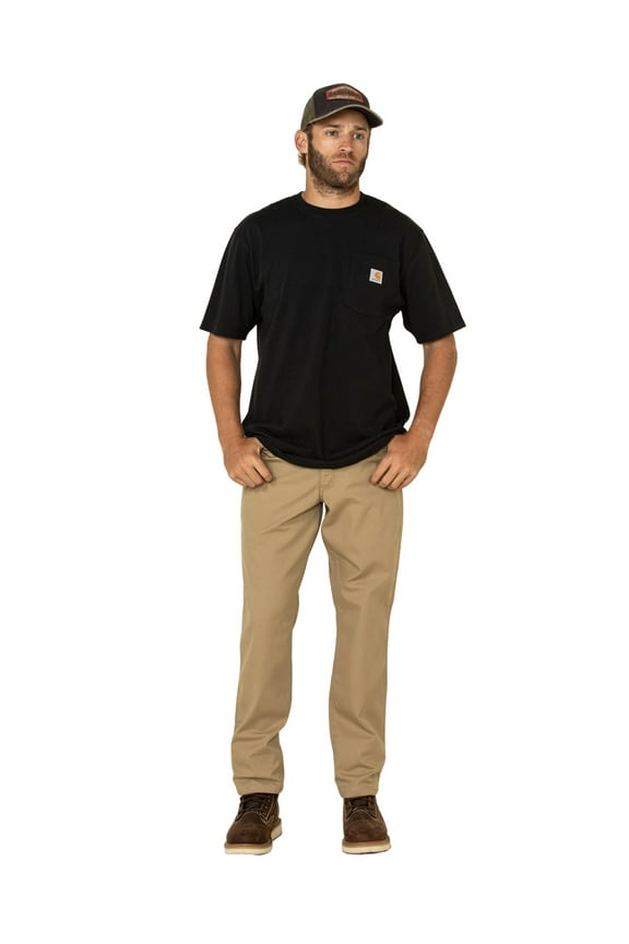 Men's Fr Rugged Flex Relaxed Canvas Work Pants Beige/Khaki 36W x 32L