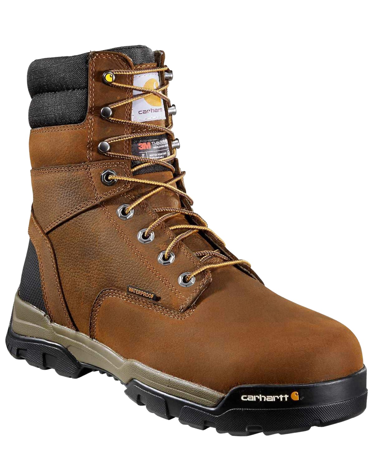 Carhartt Men's Ground Force Waterproof Work Boot Composite Toe Brown 10