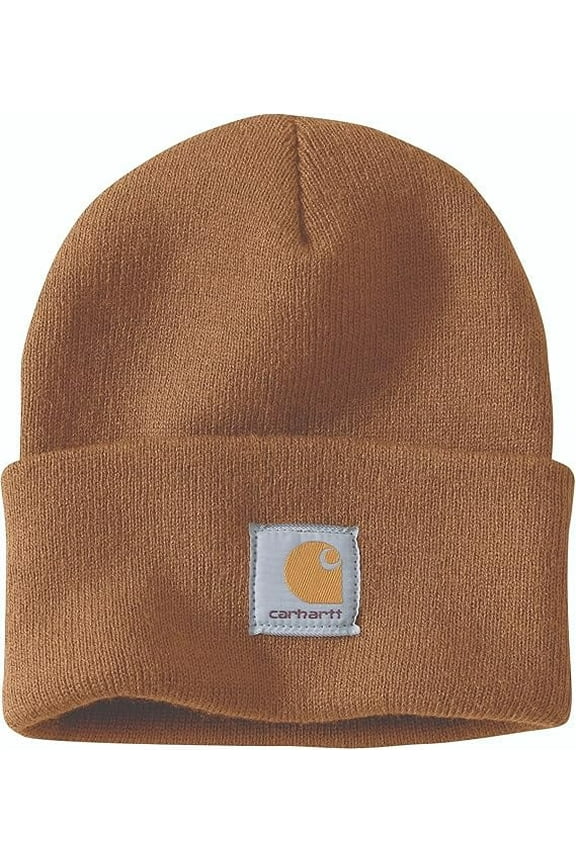 Men's Knit Cuffed Beanie, Brown, One Size