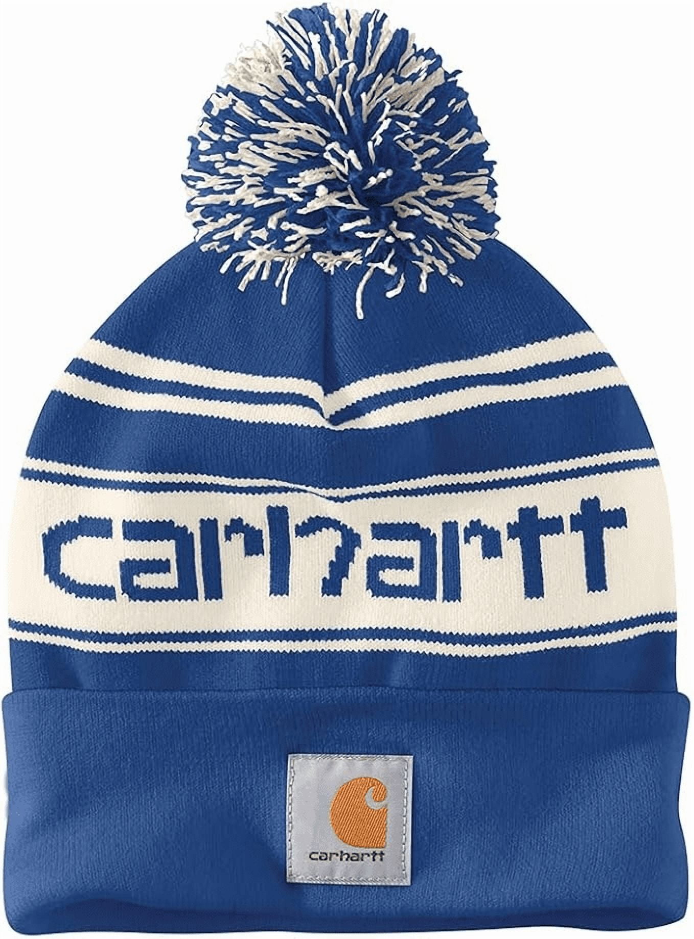 Carhartt Men's Knit PomPom Cuffed Logo Beanie
