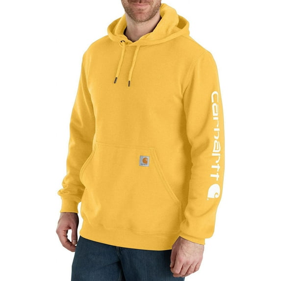 Carhartt Men's Logo Sleeve Graphic Hoodie (Sundance Heather, L)