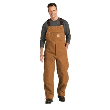 Carhartt Men's Loose Fit Firm Duck Insulated Work Bib Overalls Brown XXL REG  US