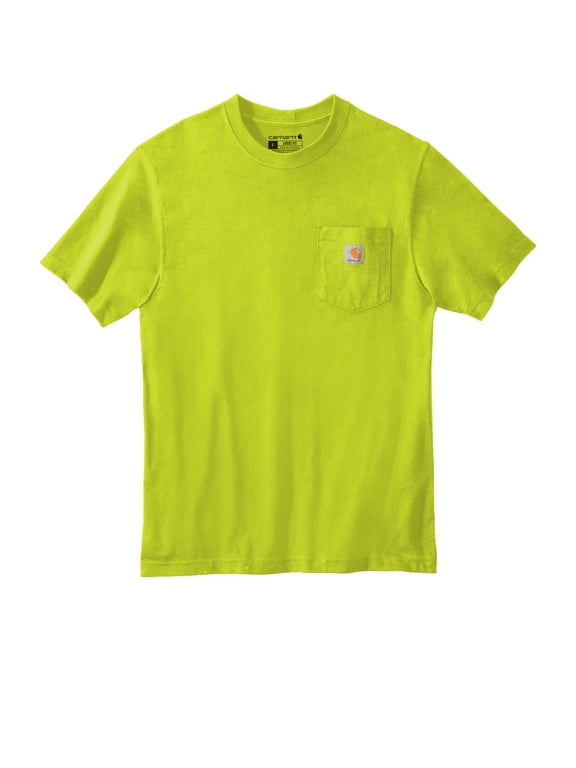Men's Loose Fit Heavyweight Logo Pocket Work T-Shirt Big Bright Green 4X