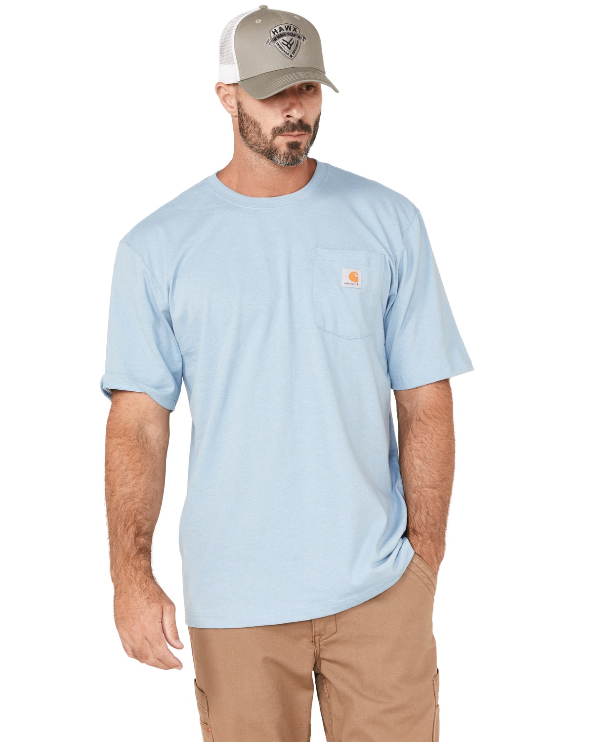 Carhartt Men's Loose Fit Heavyweight Logo Pocket Work TShirt Light