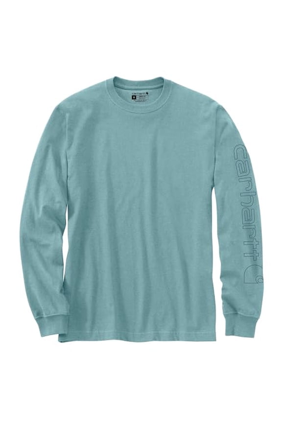 Men's Loose Fit Heavyweight Long-sleeve Logo Summer Blue Heather