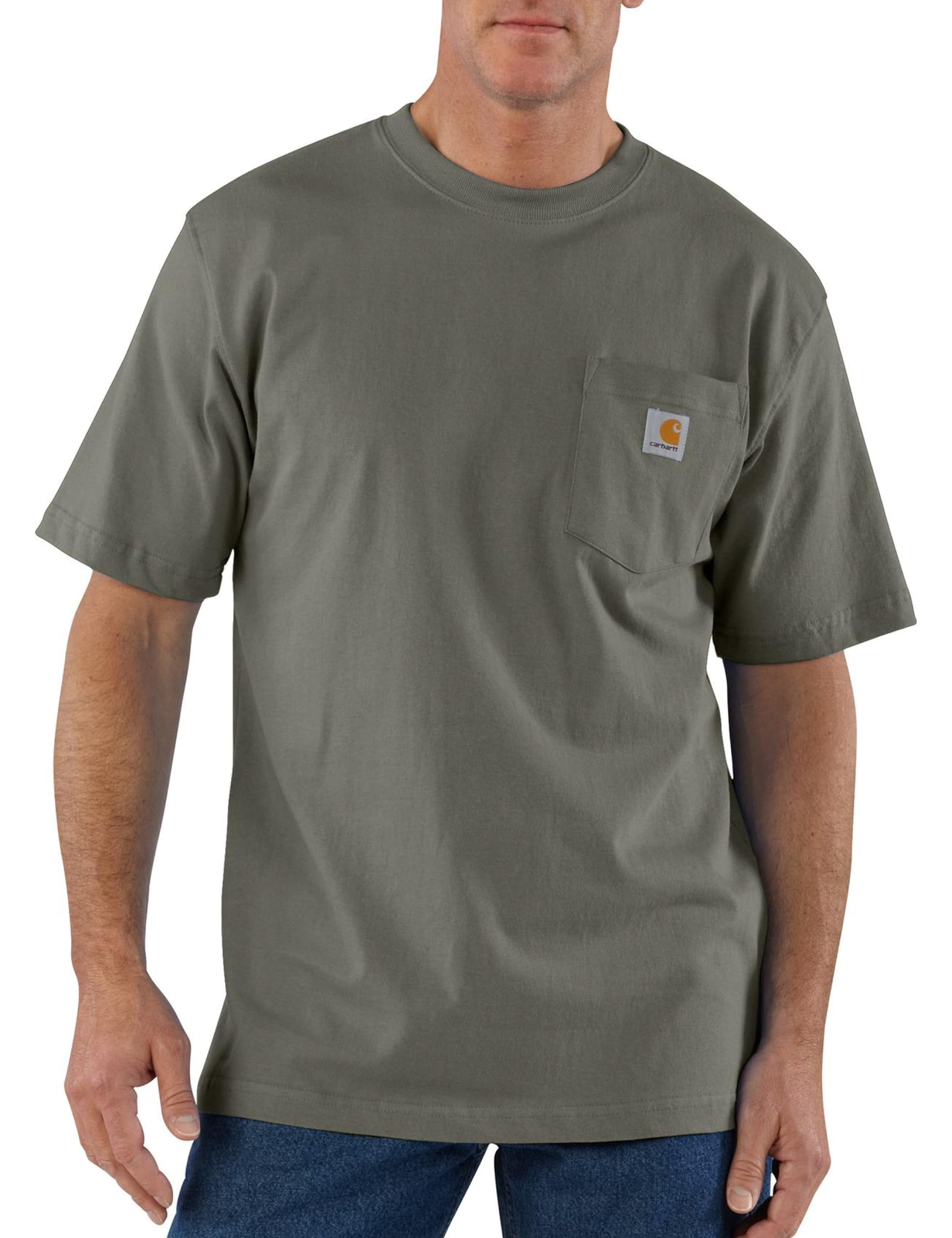 Men's Loose Fit Heavyweight Short-Sleeve Pocket T-Shirt (Also Available in Big, Dusty Olive, 3X-Large Tall