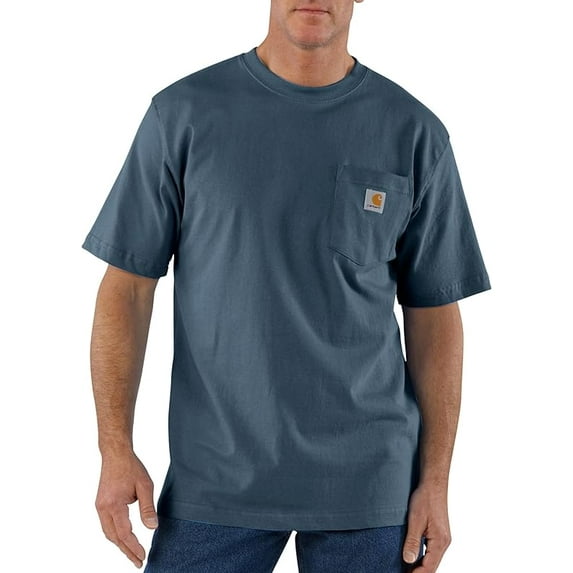 Carhartt Men's Loose Fit Heavyweight Short-Sleeve Pocket T-Shirt, Bluestone, Size: S-5XL