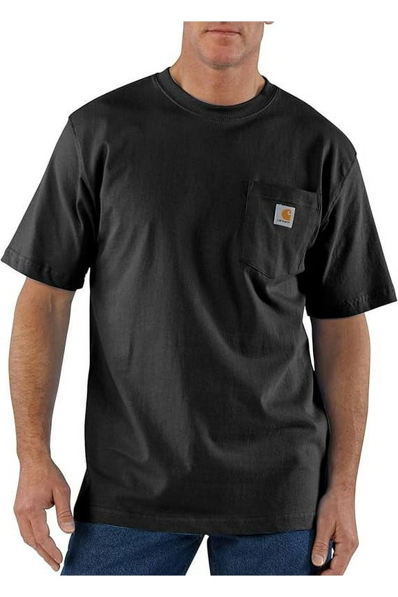 Men's Loose Fit Heavyweight Short-Sleeve Pocket T-Shirt, White, Size: S-5XL