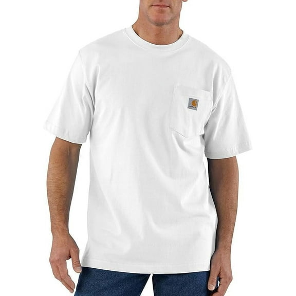 Carhartt Men's Loose Fit Heavyweight Short-Sleeve Pocket T-Shirt, White, Size: S-5XL