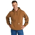 thumbnail image 1 of Carhartt Men's Loose Fit Midweight Logo Sleeve Graphic Hooded Sweatshirt Big And Brown Large US, 1 of 2