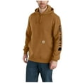 thumbnail image 1 of Carhartt Men's Loose Fit Midweight Logo Sleeve Graphic Hooded Sweatshirt Big And Brown XXX-Large Tall  US, 1 of 1