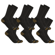Carhartt Men s Midweight Crew Sock 6 Pack Black Large