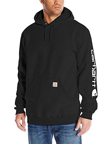 Carhartt Men's Midweight Signature Sleeve Logo Hooded Sweatshirt