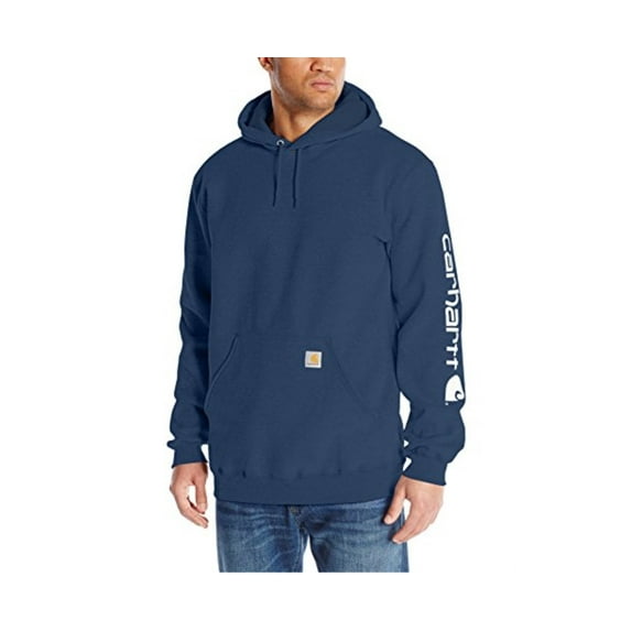 Carhartt Men's Midweight Signature Sleeve Logo Hooded Sweatshirt
