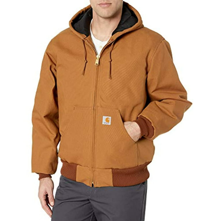 Carhartt Brown Duck Quilted, Flannel-Lined Active Jacket