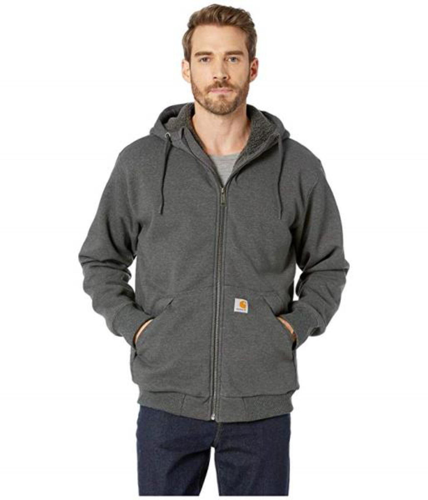 Carhartt Men s Rain Defender Rockland Sherpa Lined Full Zip Hooded Sweatshirt Walmart