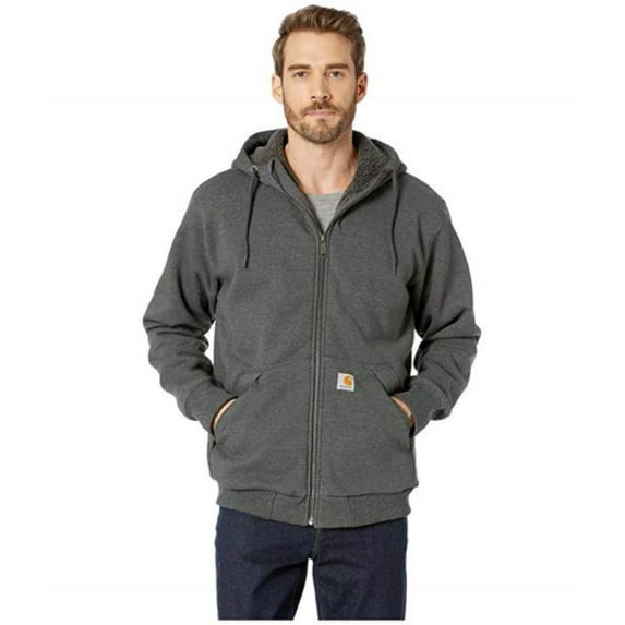 Carhartt Men's Rain Defender Rockland Sherpa-Lined Full-Zip Hooded Sweatshirt