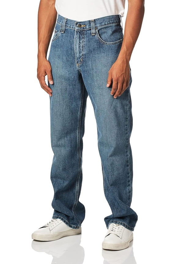 Mens Relaxed Fit 5-Pocket Jeans, Frontier, 36W x 30L US