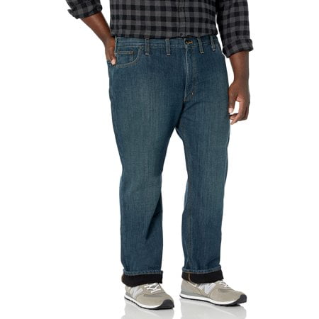Carhartt Men's Relaxed Fit Holter Jean Fleece Lined, Blue Ridge
