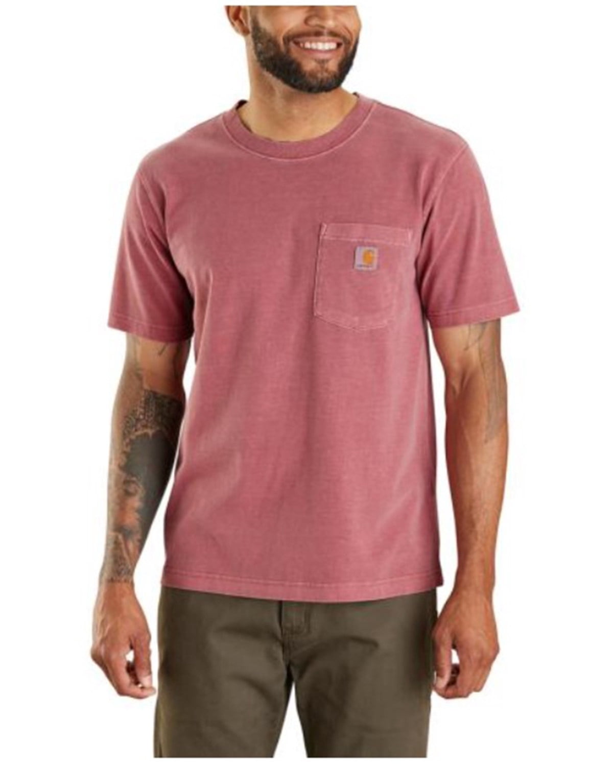 Carhartt Men's Relaxed Fit Midweight Short Sleeve Garment Dyed Pocket T ...