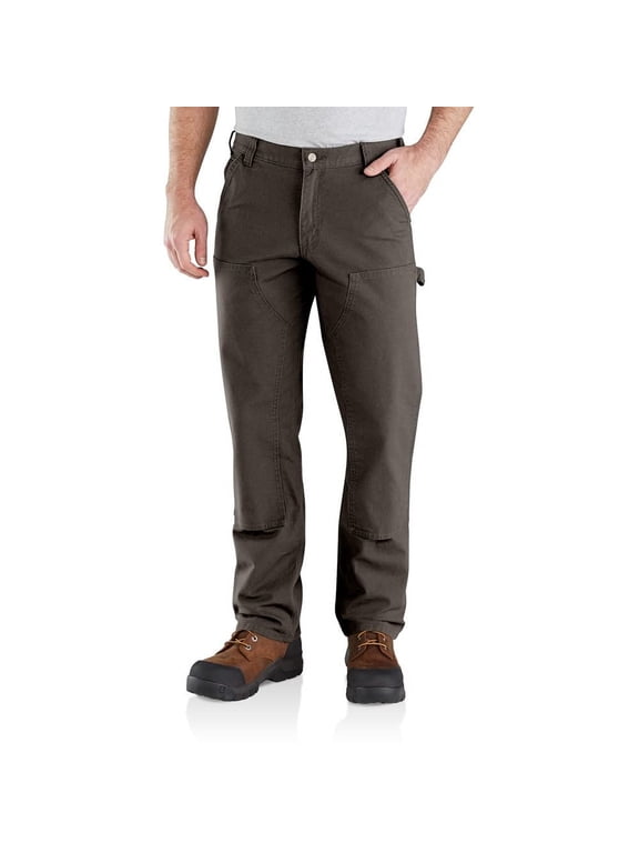 Men's Relaxed Straight Rugged Flex Duck Double-Front Utility Pants Dark Coffee, W46 x L32