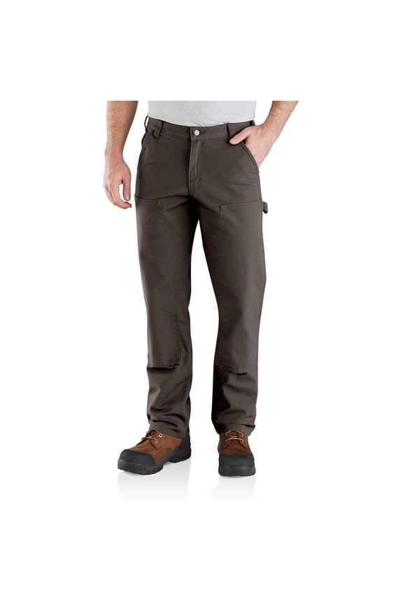 Men's Relaxed Straight Rugged Flex Duck Double-Front Utility Pants Dark Coffee, W46 x L32