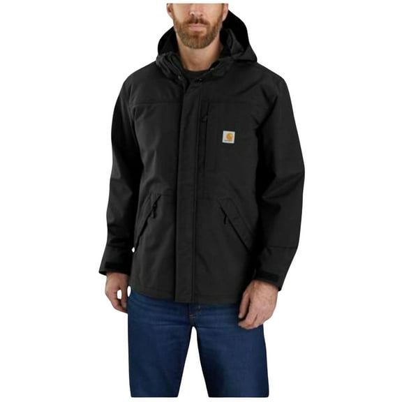 Carhartt Men's Shoreline Storm Defender Loose Heavyweight Zip-Front Work Jacket Black X-Large US