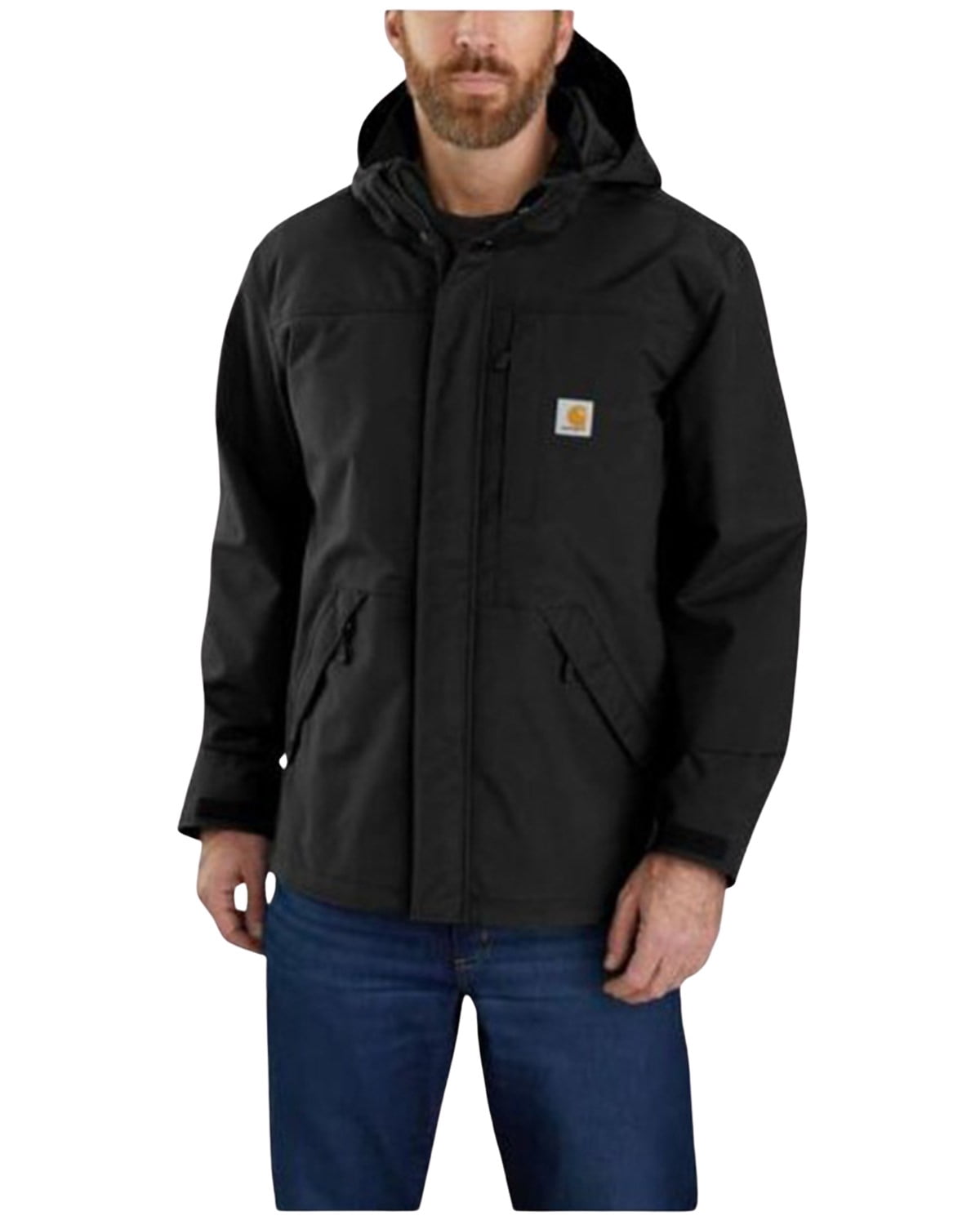Men's Shoreline Storm Defender Loose Heavyweight Zip-Front Work Jacket Black XX-Large  US